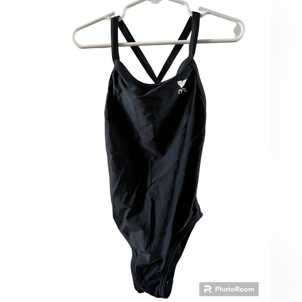 TYR Girls Black Sport One-Piece Swimsuit